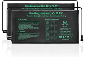 HYDGOOHO Seedling Heat Mat, 10"x 20.75" Plant Heating Pad for Home Gardening Seed Starting, MET Certified Waterproof Durable Germination Station Heat Mat