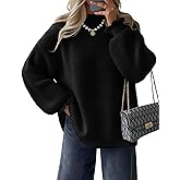 ZESICA Women's Turtleneck Sweaters Dressy Casual Oversized Long Sleeve Knitted Chunky Pullover Sweater Jumper Tops