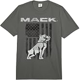 Mack Trucks Mack the Bulldog Logo with American Flag Trucker Comfort Colors Adult Heavyweight T-Shirt