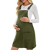 Yousify Womens Maternity Overalls Dress Corduroy Adjustable Strap Bib Casual Fall Overall Shorts Dresses with Pockets