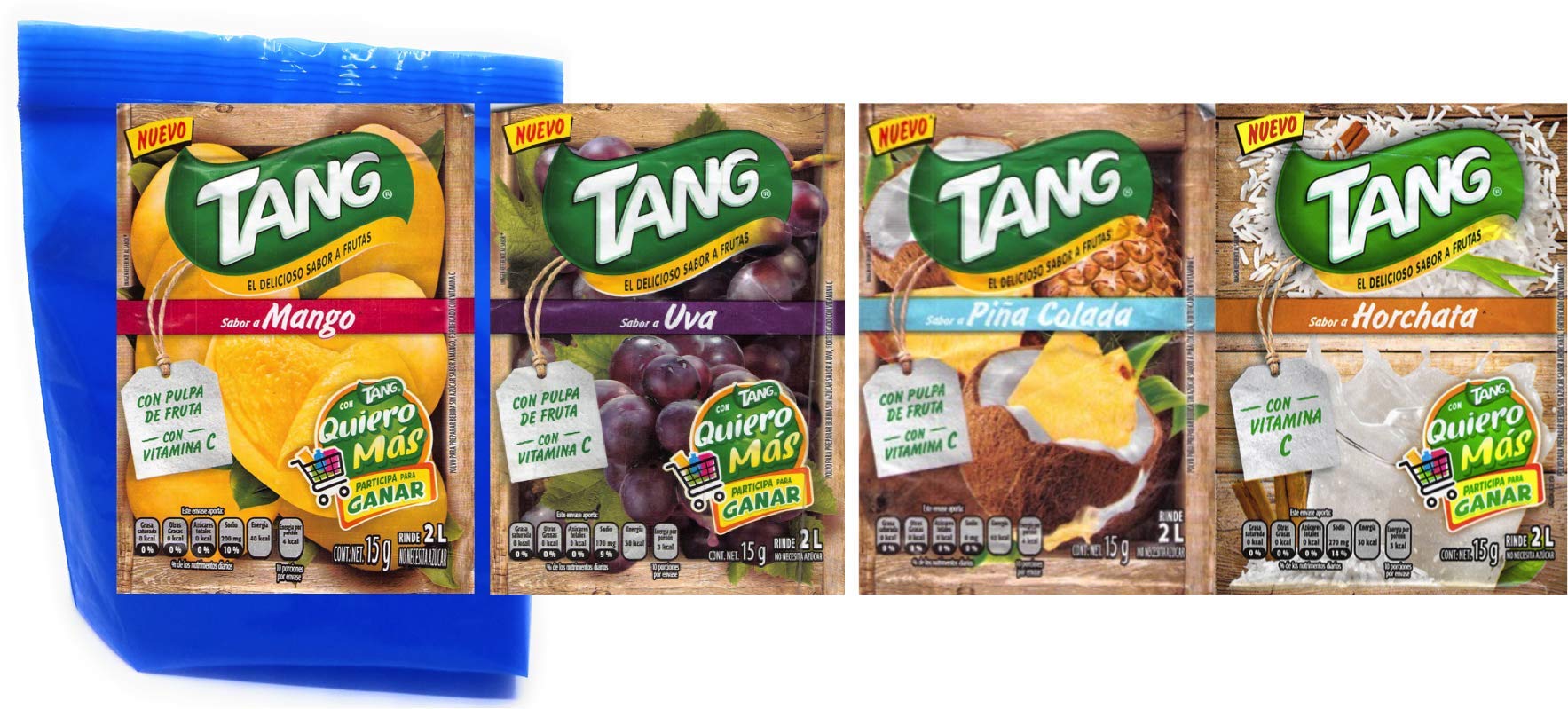 Tang Powdered Drink Mix (Pack of 24) Grape, Mango, Horchata, Pina