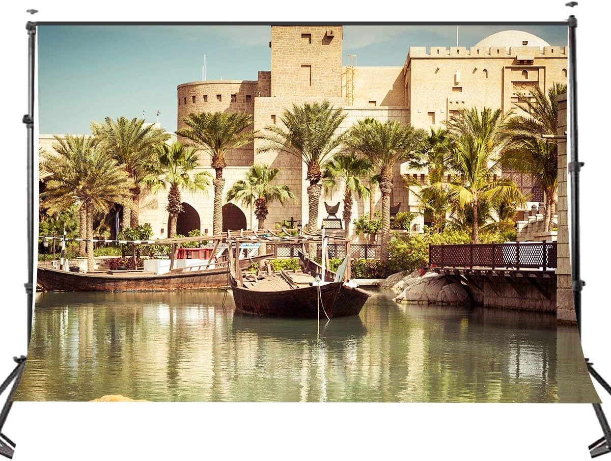 GoEoo 10x7 FT Dubai Tourist Landscape Backdrop for Picture Wedding Video Photo Studio Background Props 107-299