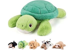 gnomantic Turtle Weighted Stuffed Animals - 22 Inch 4.5 Pounds Weighted Plushies Sea Turtle Stuffed Animal - Big Tortoise Plush Pillow - Cute Plush Toys Gifts for Kids & Adults (22" 4.5 lbs)