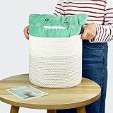 Tenn Well 30cm Plant Pot Basket with Liner Black and White Cotton Indoor view 7