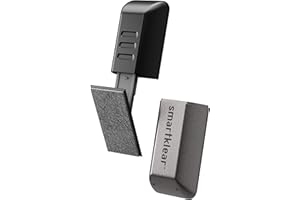 CarbonKlean SmartKlear Smart Phone Screen Cleaner - Compatible with iPhones, Androids, and More - Cleaner with Carbon Microfiber Tech - Black Rubber and Silver Metallic - 1 Count