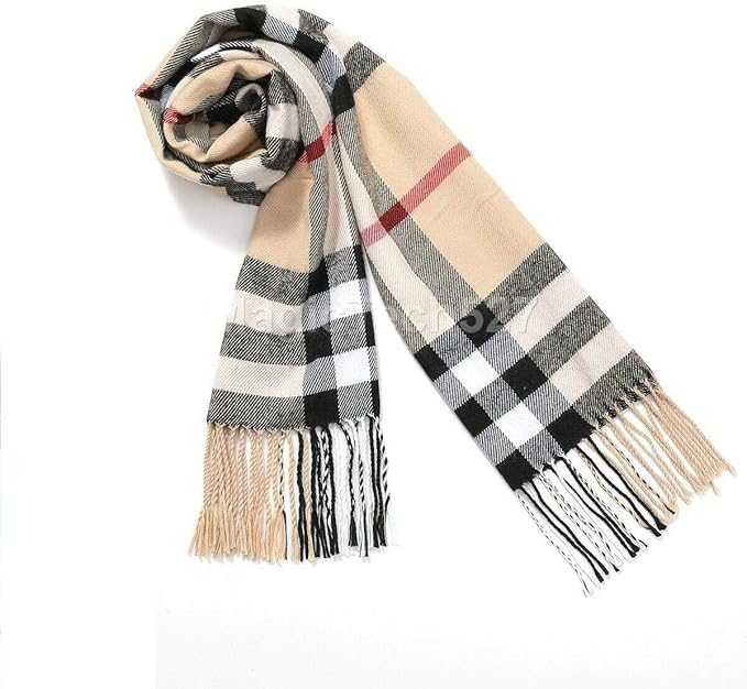 Women 100 CASHMERE SCARF MADE IN SCOTLAND PLAID DESIGN SUPER SOFT