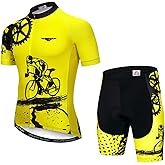 PSPORT Men's Cycling Jersey Sets Short Sleeve Bike Clothing Suits Road Biking Clothes Gel Pad Bicycle Outfits