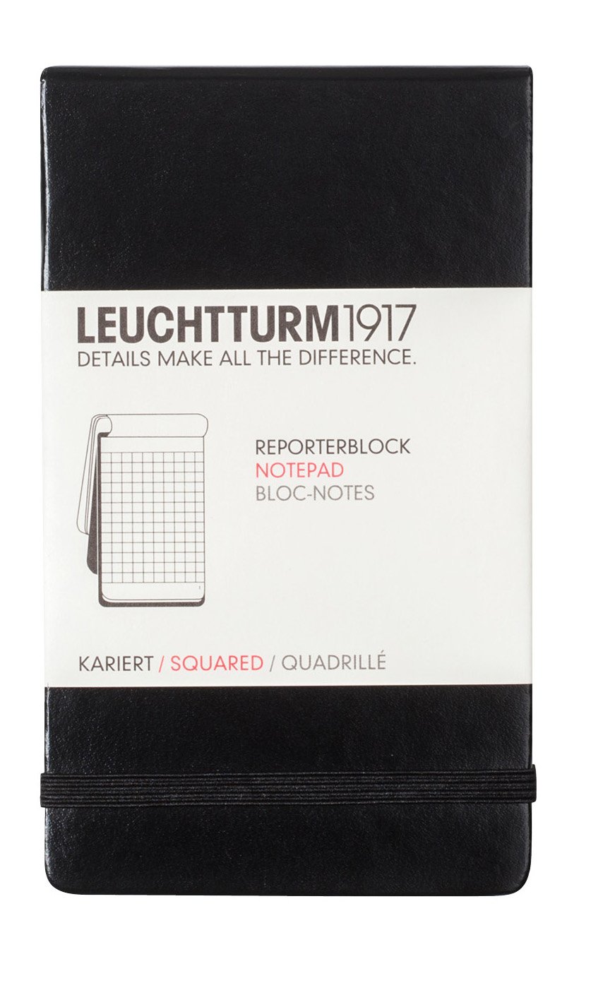 Leuchtturm 90mm x 150mm A6 Pocket Reporter Squared Notebook - Black