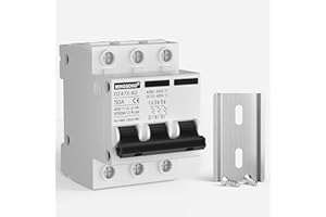 MINGSONG DC Solar Panels Disconnect Switch 63 Amp Solar Shut Off Switch 12V-400V 3 Poles AC Miniature Circuit Breaker for PV Homes, AC 110V DIN Rail MCB