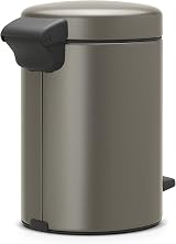 Brabantia newIcon Pedal Bin 3 L Platinum with Plastic Inner Bucket view 4