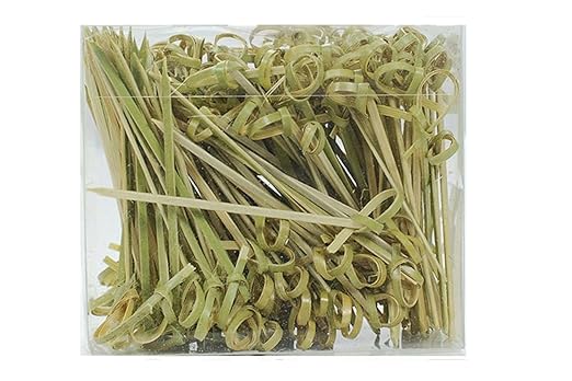 Ezee Bamboo Knot Skewers Sticks - 3.5 Inches (200 Pieces)