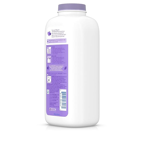 JOHNSON’S LAVENDER BABY POWDER WITH NATURALLY DERIVED CORNSTARCH, HYPOALLERGENIC AND PARABEN FREE, 15 OZ (PACK OF 3)