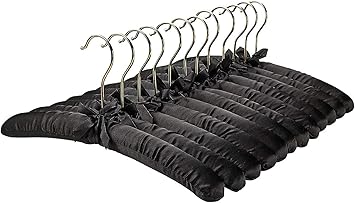 Amazon Com Floridabrands Anti Slip Satin Padded Hangers Black