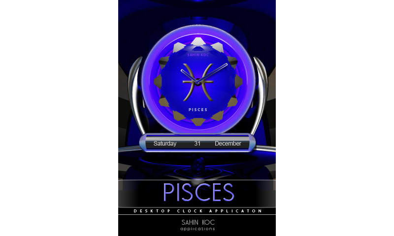 Pisces Beautiful Clock Widget Zodiac Theme for Android