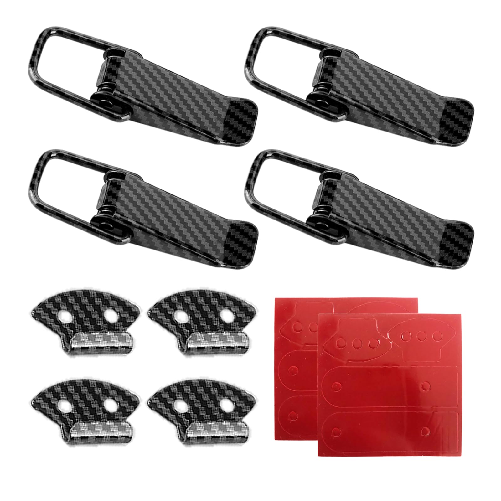 Photo 1 of Ohleats 4 PCS Car Bumper Clip Hasp, Carbon Fiber Auto Bumper Security Hook Lock Clips Kit, Quick Release Fasteners for Front Rear Bumper Trunk Fender, Universal Car Accessories (Carbon Fiber, L)