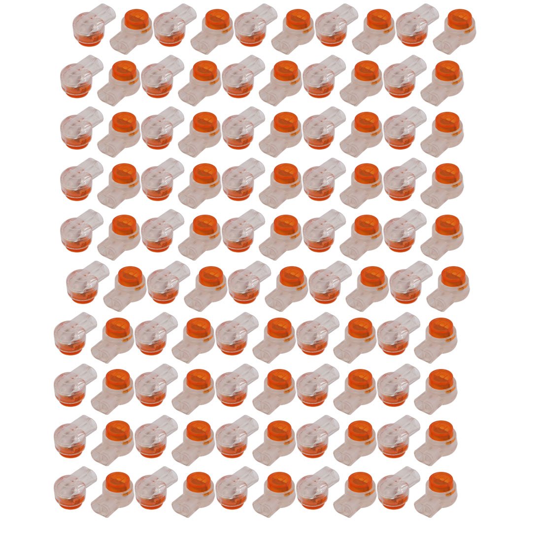 Sourcingmap 100 Pcs Plastic K1 2 Ports Gel Splice UY Wire Connector Clear Orange