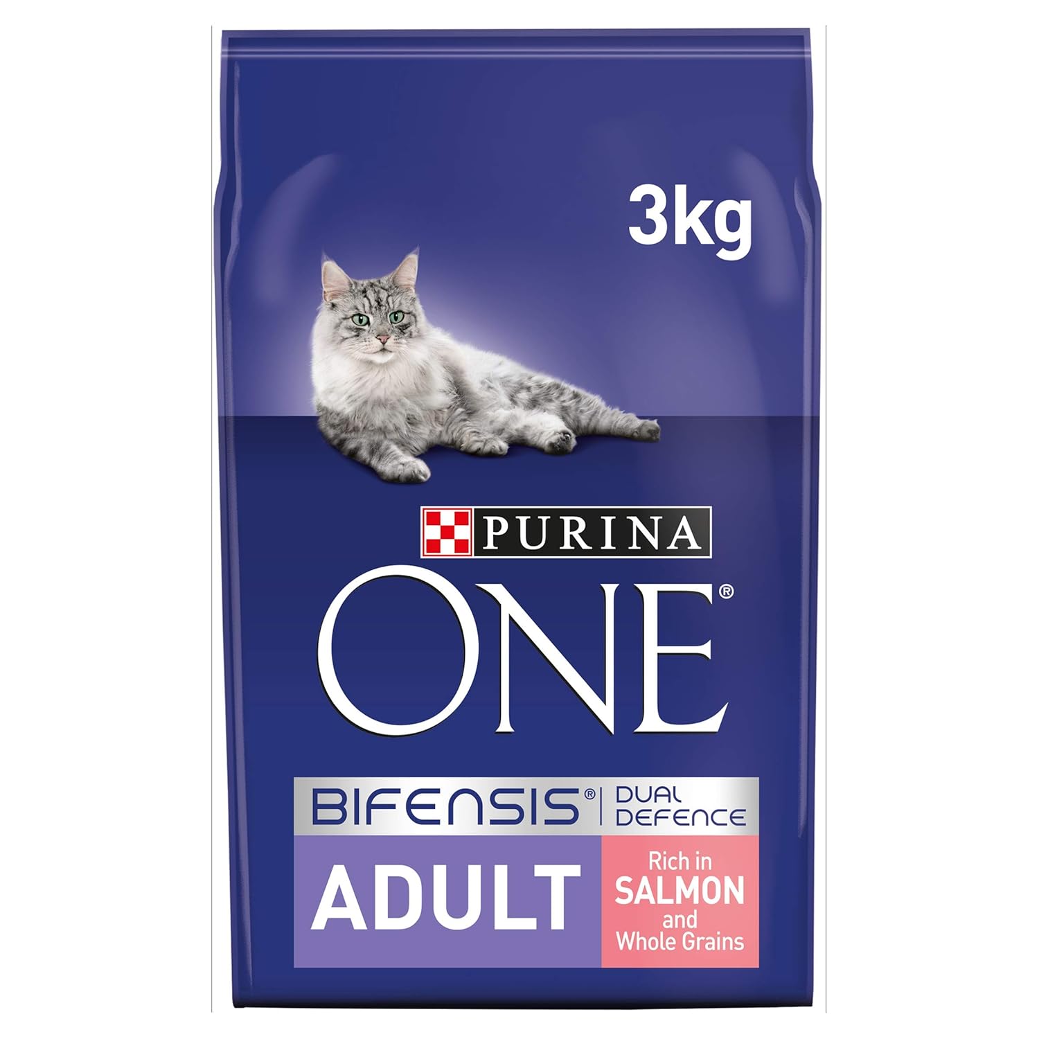 Purina ONE Adult Dry Cat Food Salmon and Wholegrain 3kg Case of 4 (12kg) Amazon.co.uk Pet