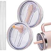 Replacement Lid for Stanley 40 oz and 64 oz Tumbler.Leakproof Flip Straw Lid Fit Stanley Cup Quencher H2.0 40 oz/64 oz and Stanley ProTour 40oz/64oz Tumbler.(Rose Quartz,2-Pack)