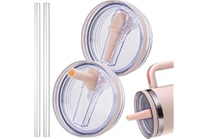 MORLA Replacement Lid for Stanley 40 oz and 64 oz Tumbler.Leakproof Flip Straw Lid Fit Stanley Cup Quencher H2.0 40 oz/64 oz and Stanley ProTour 40oz/64oz Tumbler.(Rose Quartz,2-Pack)