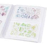 GLOBLELAND 80 Pockets Clear Stamps Storage Album Cut Dies Storage Bag Embossing Folder Keeper Cards Folder Bag for DIY Scrapbooking Arts Crafts Collecting 5.11x7inch