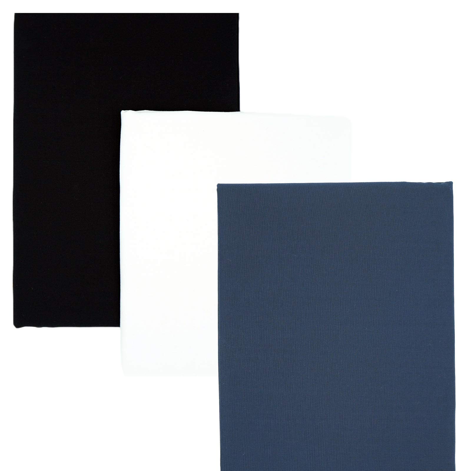 Master FAB -Black 100% Cotton Fabric by The Yard for Sewing DIY Crafting Fashion Design Washable Cloth Bundles Voile;Full Width cuttable39 x 55inches (100x140cm) (Black Solid)