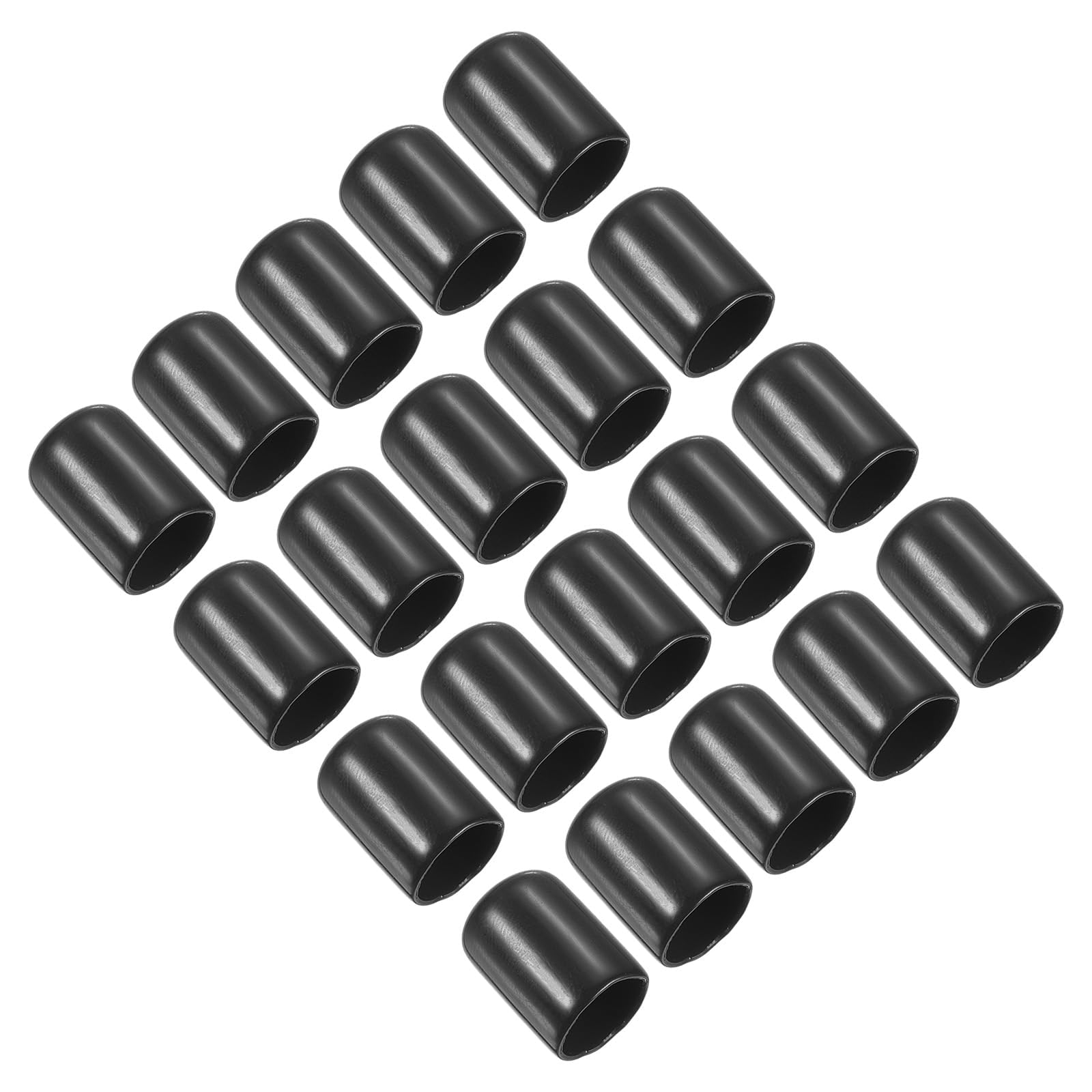 PATIKIL 13mm Snooker Cue Tip Cover, 20 Pcs Pool Cue Tips Rubber Cover Billiards Head Club Protector Stick Head Tool for Snooker Accessory, Black