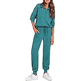 PRETTYGARDEN Women's Fall 2 Piece Lounge Sets Zip Up Sweatshirt Jogger Pants Sweat Track Suits Travel Outfit Winter Clothing