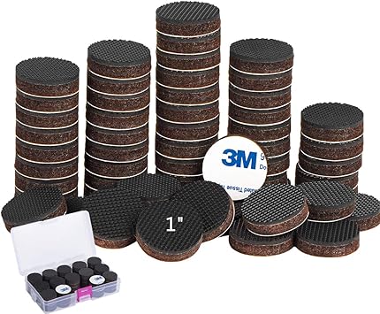 Non Slip Furniture Rubber Pads 56 Pieces 1" Anti Slip Furniture Pads  Hardwood Stopper Self Adhesive