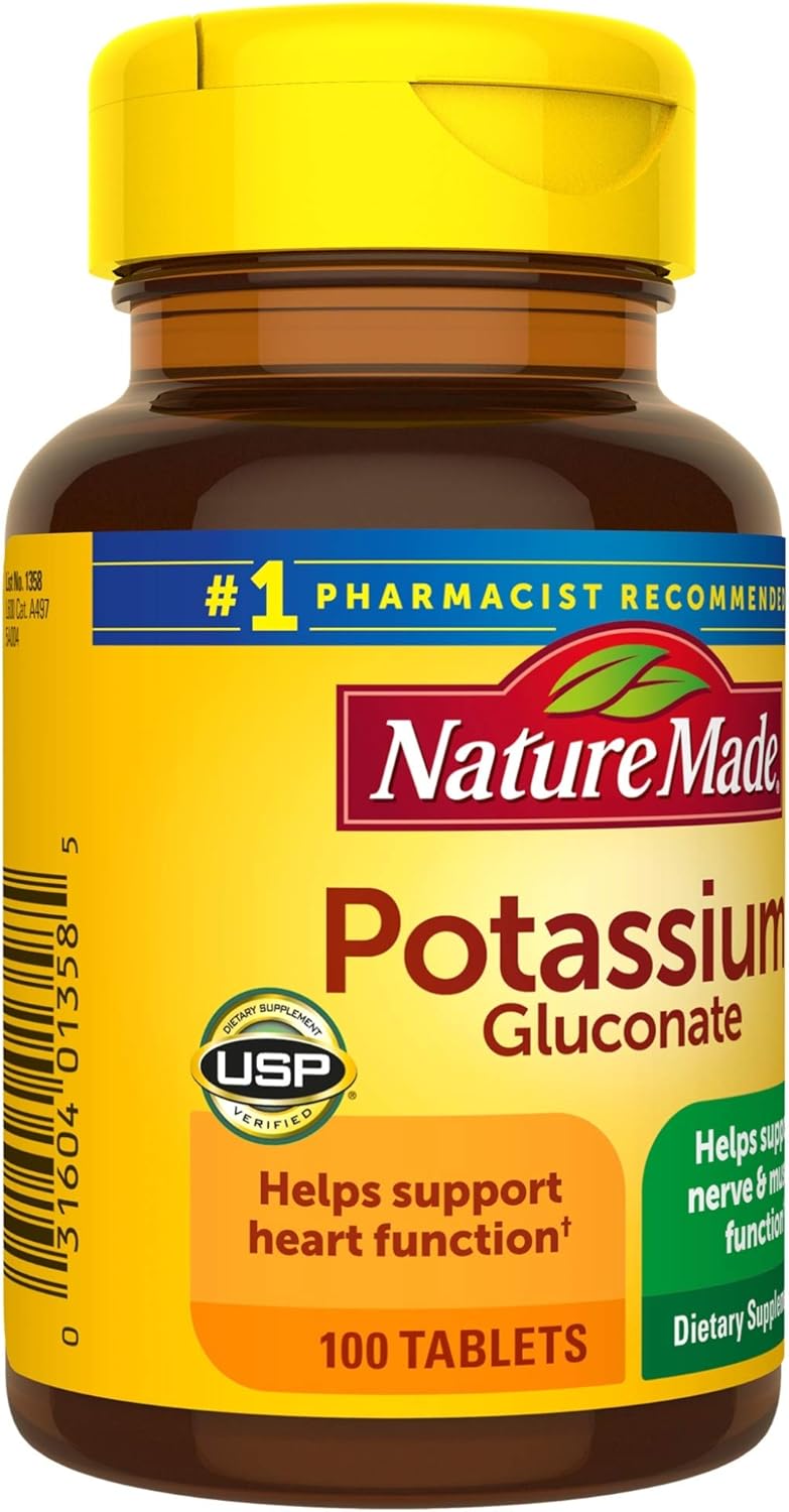 Nature Made Potassium Gluconate 550mg, 100 Tablets: Health & Personal Care