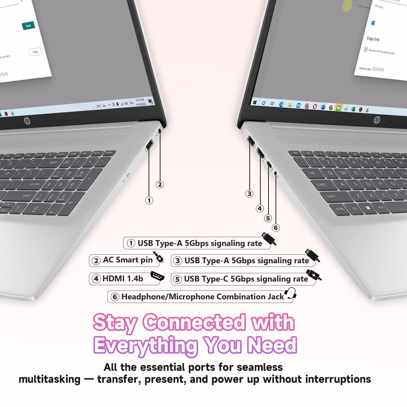 Computadora portátil HP 2025 de 17.3 ″ FHD, procesador Intel de 8 núcleos, Windows 11 Pro, Copilot AI, duración de batería de hasta 9.5 H para estudiantes y empresas, Wi-Fi6, Bluetooth5.4, con kit de accesorios (32 GB de RAM | 1 TB SSD)