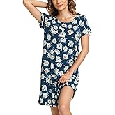 GYS Womens Short Sleeve Nightgowns Soft Comfy Sleep Dress, Viscose Made from Bamboo