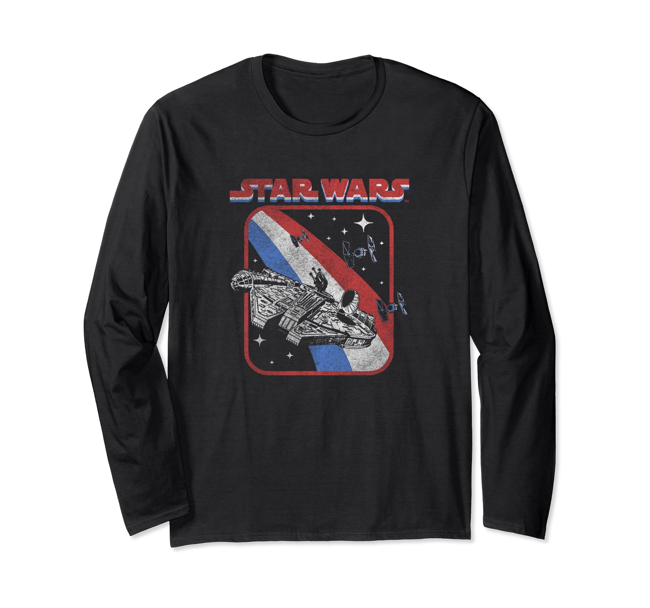 Star Wars Millennium Falcon Retro Galaxy Space Fight Long Sleeve T-Shirt