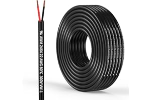 TZMOIK 22 Gauge 2 Conductor Electrical Wire 22AWG Electrical Wire Stranded PVC Cord Oxygen-free copper Cable 32.8FT/10M Flexible Low Voltage LED Cable for LED Strips Lamps Lighting Automotive(22/2AWG-32.8FT)