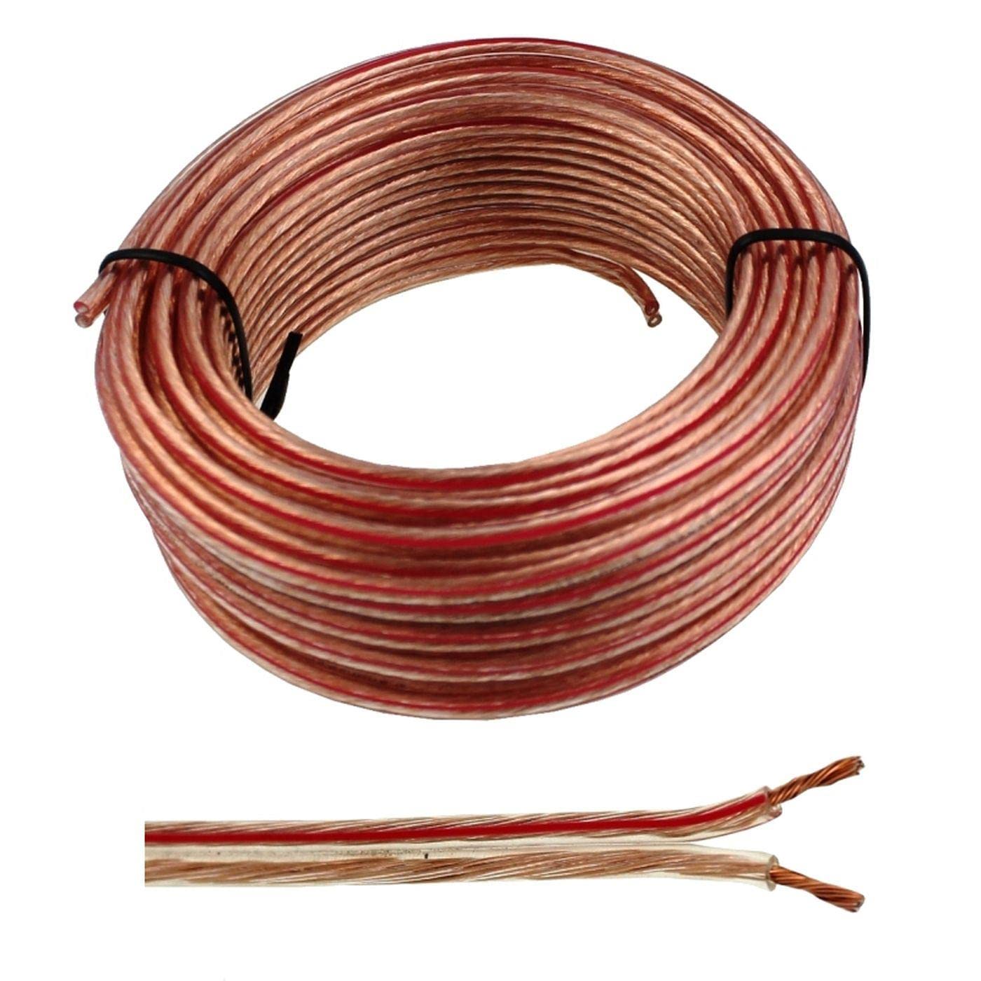 SeKi Speaker Cable 2 x 0.75 mm² - Transparent - CCA Audio Cable 10 m