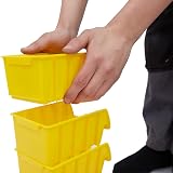 The Workplace Depot Plastic Picking Bins Semi Open Fronted Stackable Yellow view 6