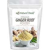 Z Natural Foods Organic Ginger Root Powder - Great for Tea, Juice, Smoothie, Cooking or Baking Recipes - Ground Superfood Spice Supplement - Raw, Non GMO, Gluten Free, Vegan, Kosher - 1 lb