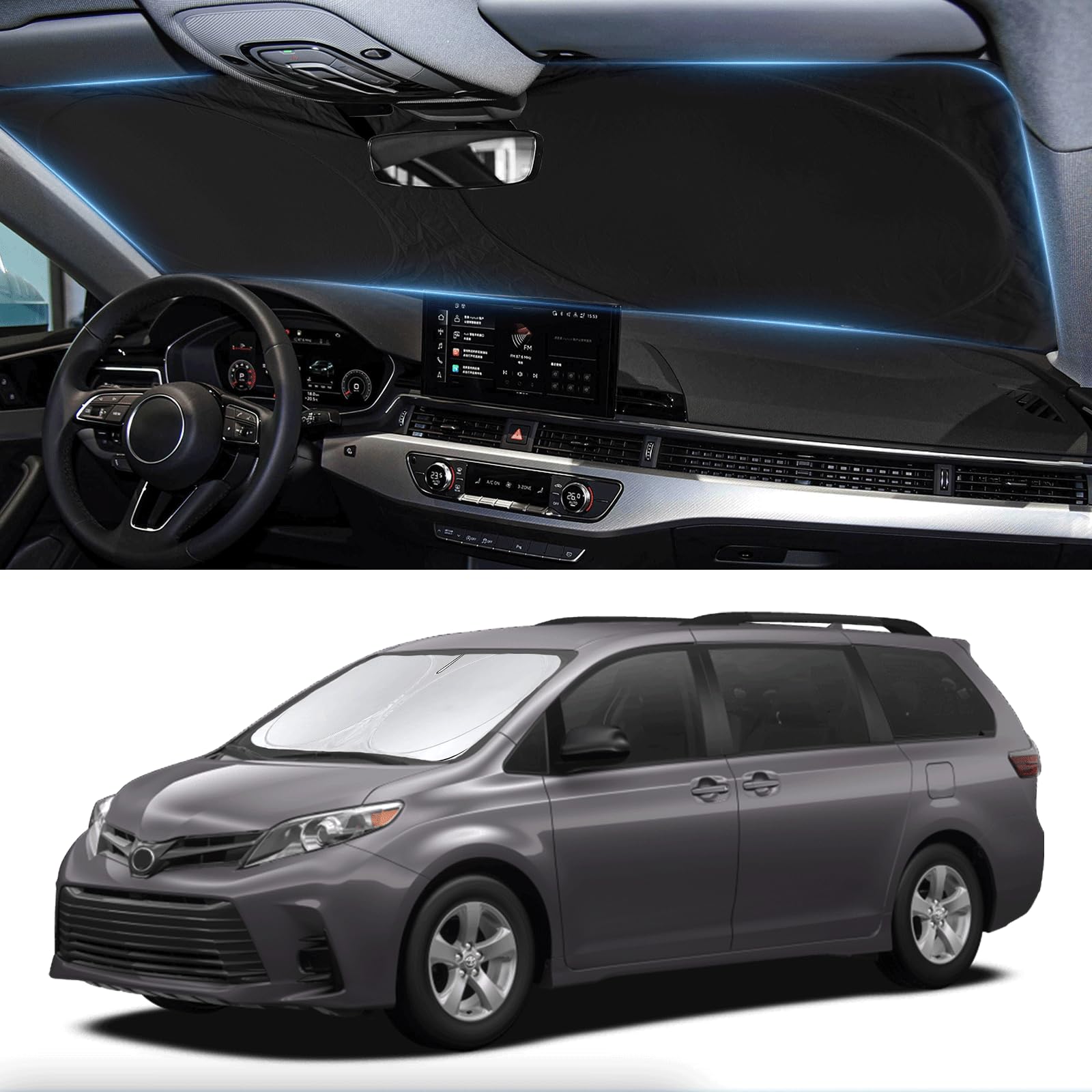 Sunshade For Toyota Sienna 2021 2024 2025 L LE SE XLE Limited Van 