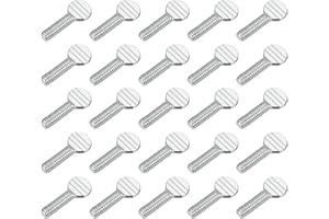 MECCANIXITY 25 Pcs 1/4-20x20mm Thumb Screws, Solid Iron Spade Head Fully Thread Galvanized Finger Racket Screw Bolts Fastener