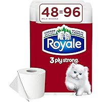 Royale 3-Ply Strong Toilet Paper, 48 Equal 96 Rolls, 165 Bathroom Tissues per roll