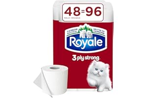 Royale 3-Ply Strong Toilet Paper, 48 Equal 96 Rolls, 165 Bathroom Tissues per roll