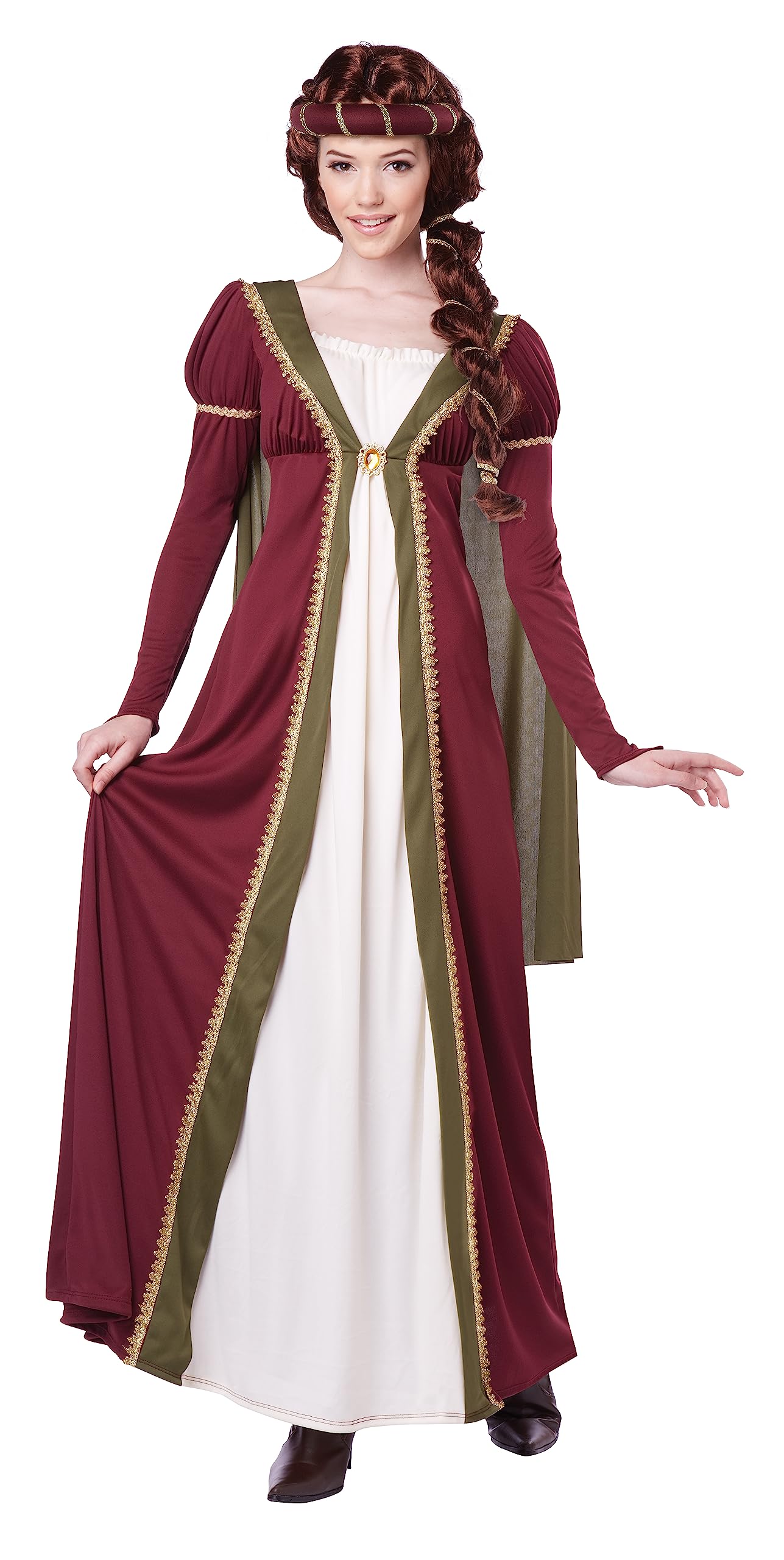 California Costumes 1364 Maiden Medieval/Renaissance Adult-Sized Costume, Blood Red,Natural,Light Olive, S