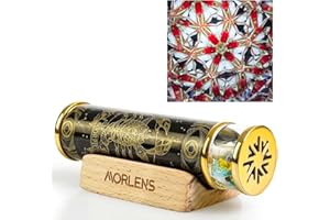 MORLENSCOPE 12 Constellations Scorpio Kaleidoscope,Handmade 4.25" Mini Kaleidoscope,Moonlight Stone Crystals Healing Stones Core Box,Gift Box,Anniversary Birthday Thanks Giving Christmas New Year Present Gift