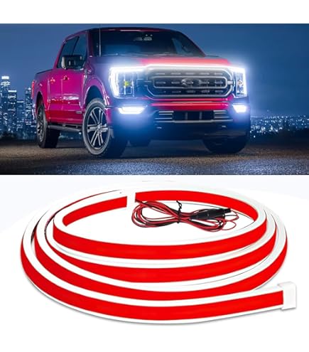 71-Inch Flexible LED Strip Lights For Car Hood Grille DRL & Turn Signal – AUXITO 6000K