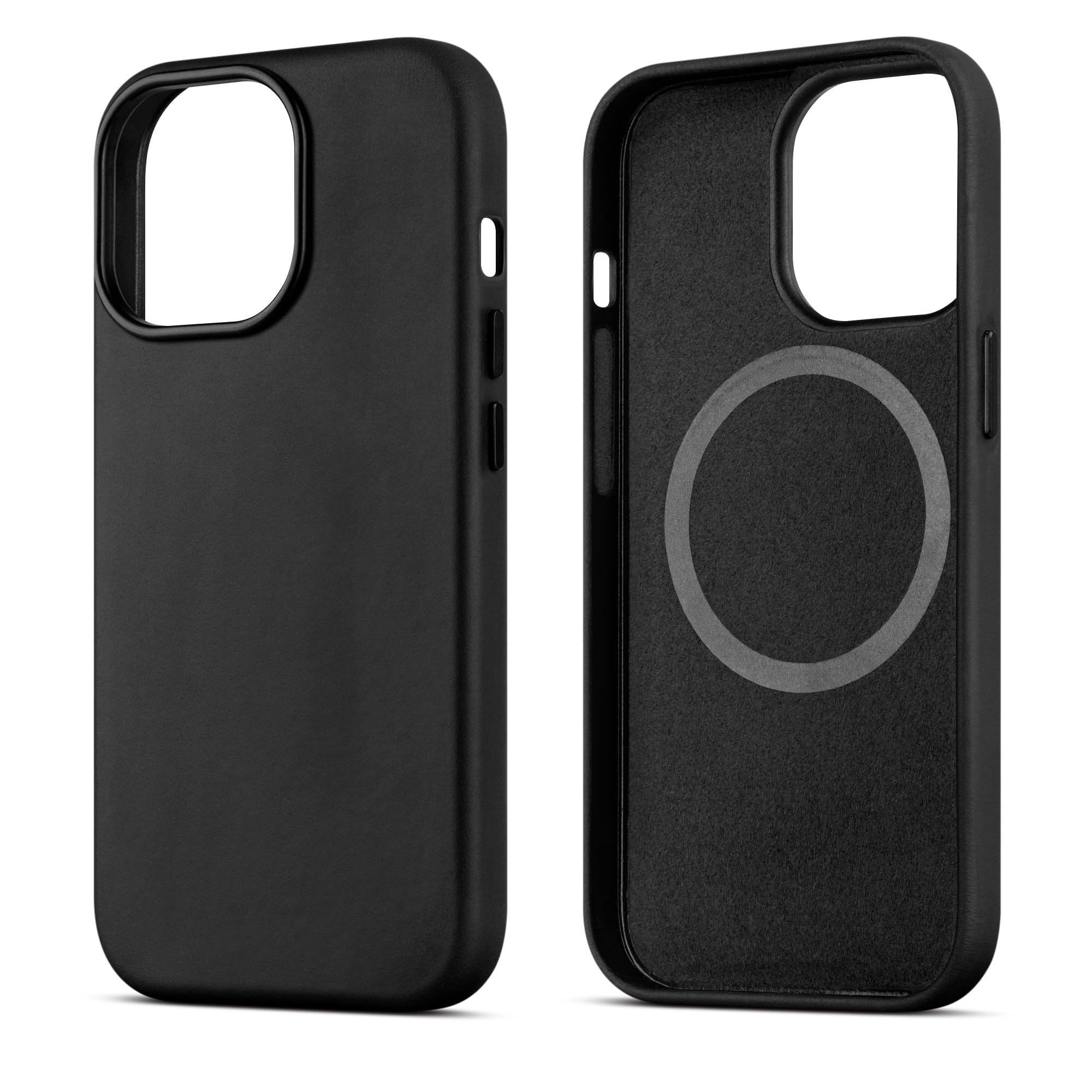 maogoam for iPhone 14 Pro Max Case Leather, Genuine Crazy Horse Leather Case for iPhone 14 Pro Max,Compatible with MagSafe, Indiana-Jones Style, Black — image 1