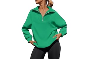 ZESICA Women's Half Zip Oversized Sweatshirts 2023 Long Sleeve Quarter Zipper Fleece Y2K Pullover Hoodies Tops