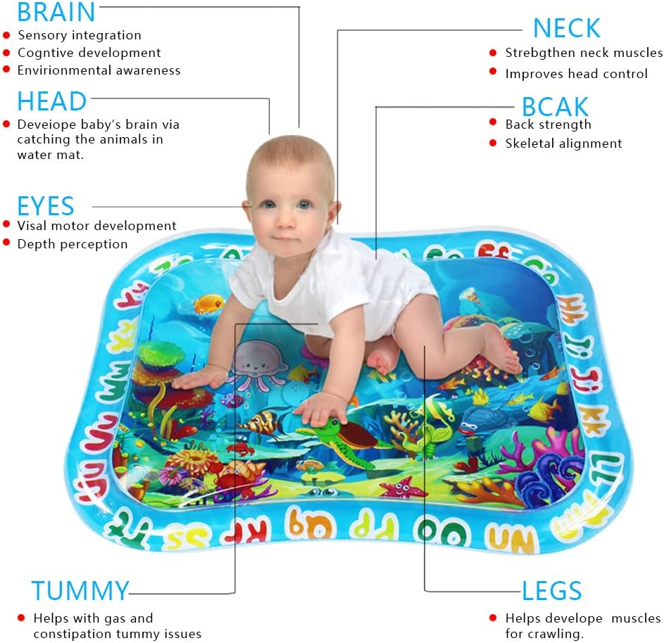 Sofier Tummy Time Mats for Infants Baby Water Mat Early Development Activities Inflatable Play