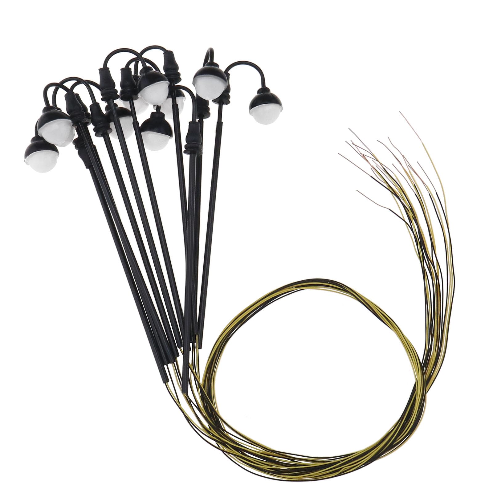 Be In Your Mind 10pcs 1:100 Railway Train Model Lamp Column LED Track Street Light 3V 77mm Compatible with HO Scale Compatible with OO Scale, Warm White Light