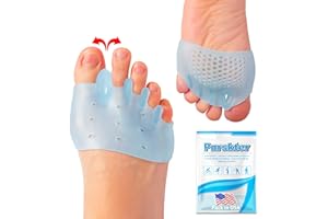 PNRSKTER Toe Spacers & Metatarsal Pads (6PCS), Breathable Ball of Foot Cushions, Gel Toe Separator, Relief Foot and Bunion Pain, Plantar Fasciitis, Mortons Neuroma, Blisters, Diabetic Feet, Hammer Toe