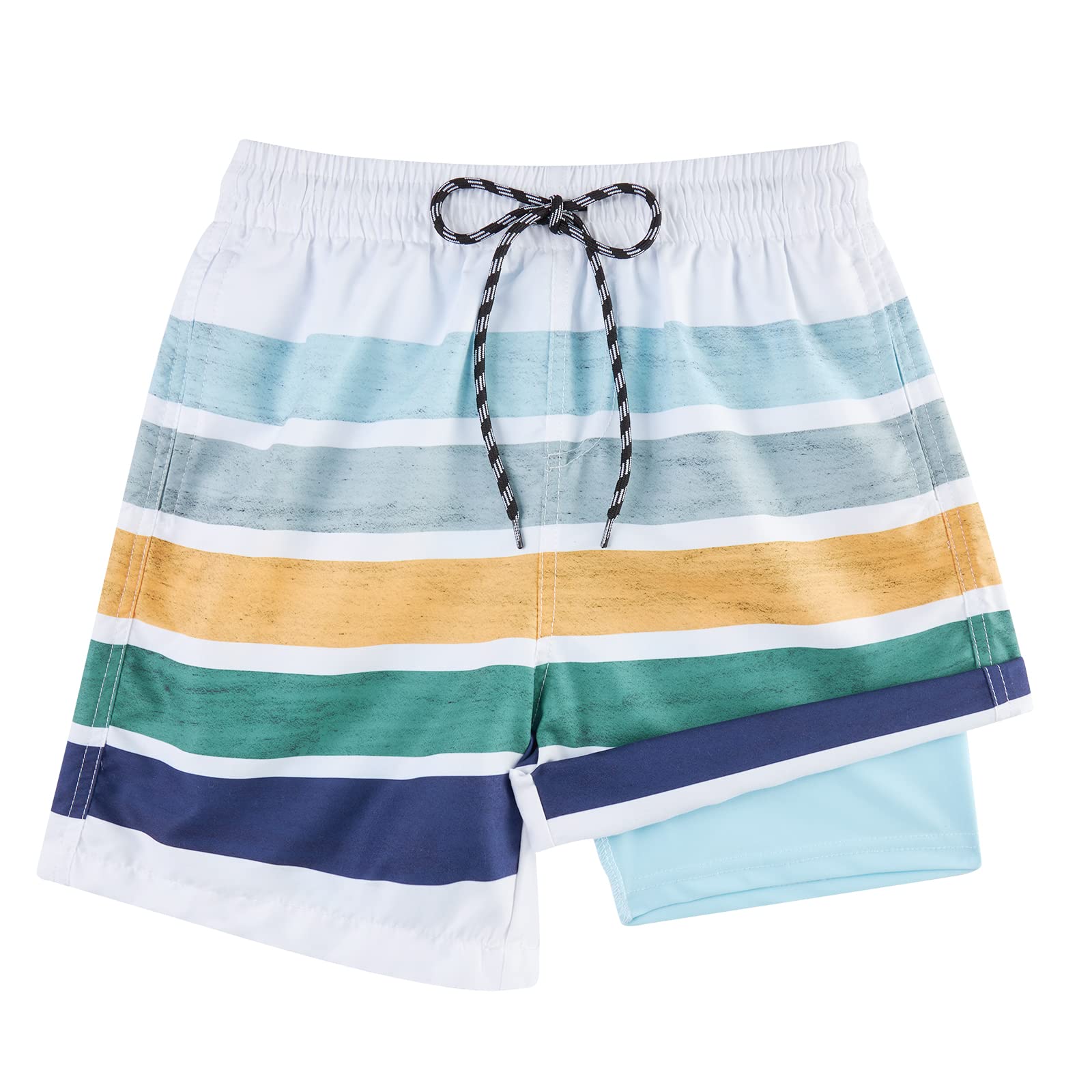 Belovecol Boys Swim Trunks with Compression Liner Anti-Chafe Swim Shorts Quick Dry UPF 50+ Bathing Suits Swimwear 7-20T