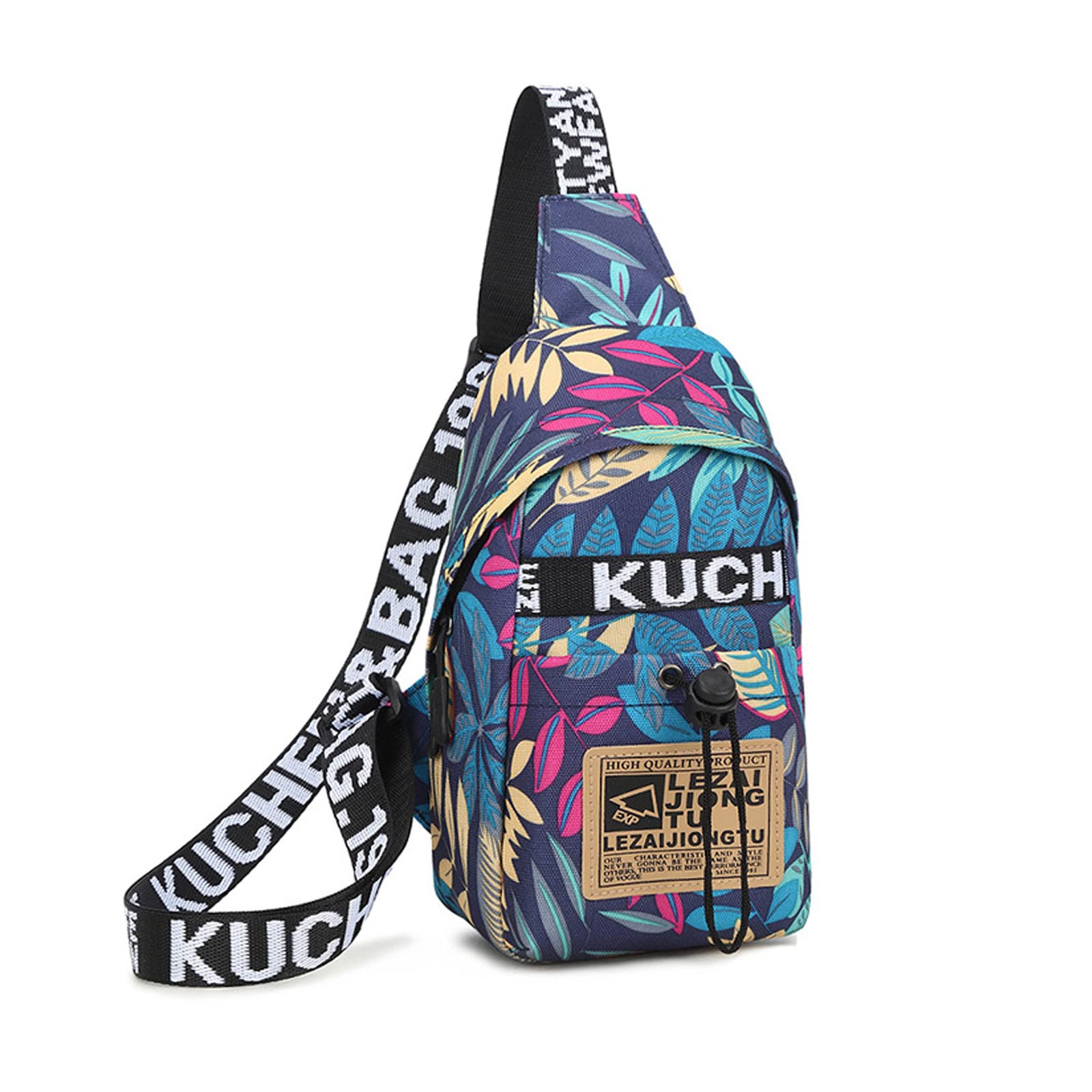 FANDARE Camo Sling Bags Chest Pack Teens Shoulder Backpacks Unbalance Ultralight Sport Crossbody Bags Waterproof Outdoor Travel Rucksack Running Gym Hiking Daypacks for Men Women Kids Blue